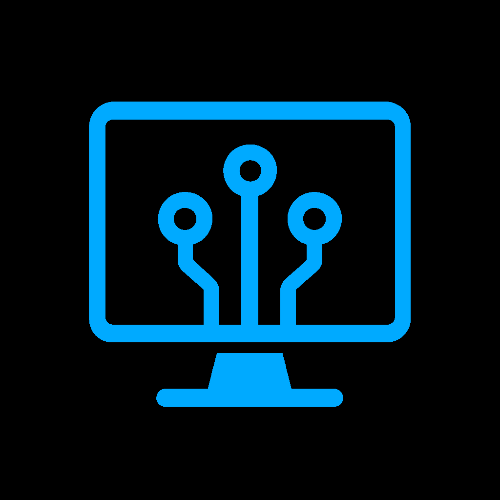 Computer Info Bits Icon Logo with Background